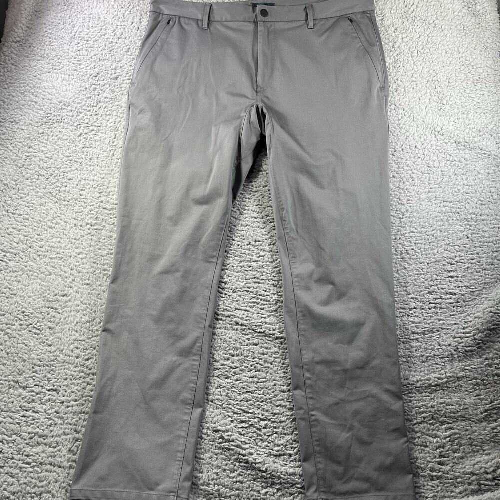 TAYLRD Slim Fit Tech Chino Pants Mens Size 40x34 Gray Stretch Golf Commuter